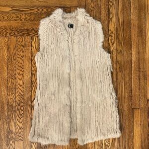 Love Token Soft Rabbit Fur Vest in Blush Rose
